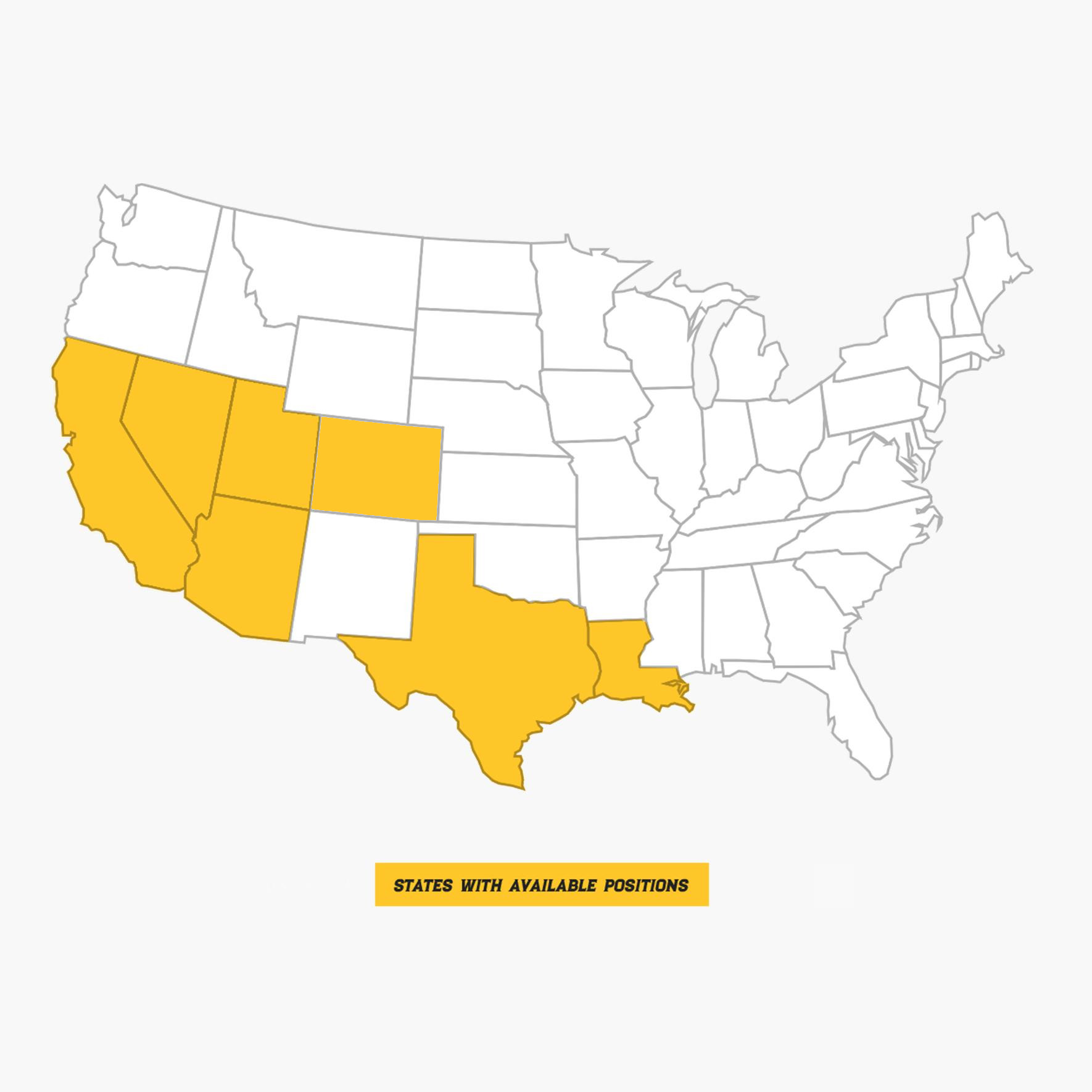 Map of US highlighting states with available El Pollo Loco positions