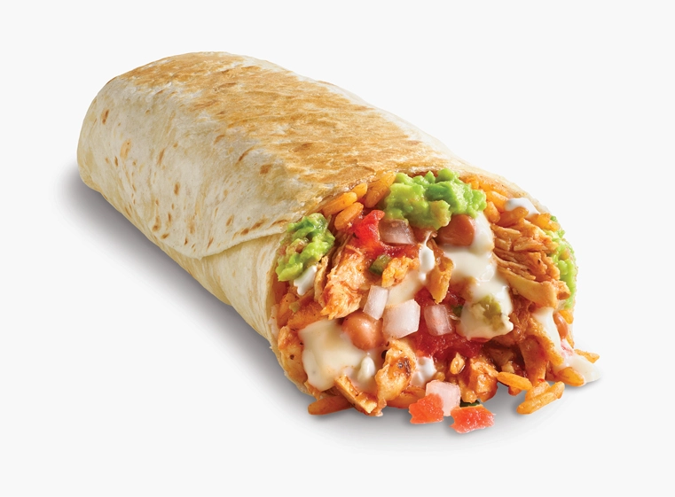 Queso Guacamole Chicken Burrito